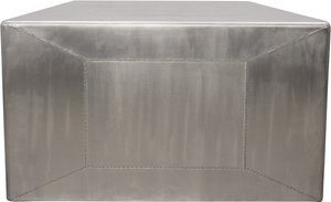 54" Silver Aluminum & Solid Wood Sled Coffee Table – Modern Luxury Collection