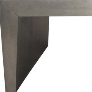 54" Silver Aluminum & Solid Wood Sled Coffee Table – Modern Luxury Collection