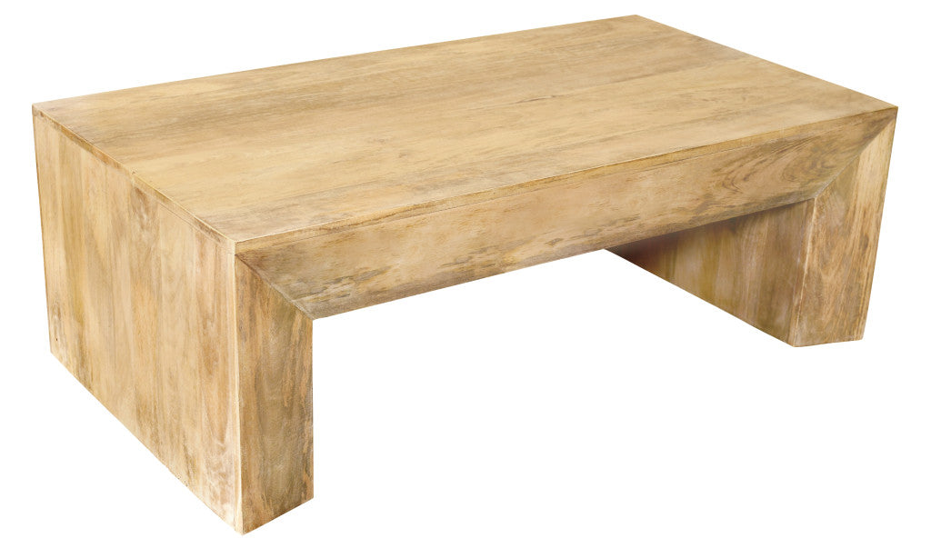 52" Natural Solid Wood Distressed Coffee Table – Luxury Wood Collection