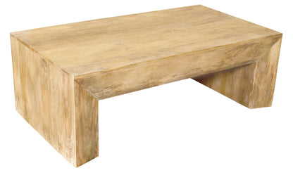 52" Natural Solid Wood Distressed Coffee Table – Luxury Wood Collection