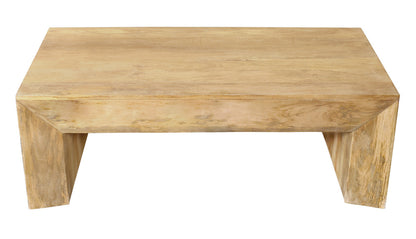52" Natural Solid Wood Distressed Coffee Table – Luxury Wood Collection