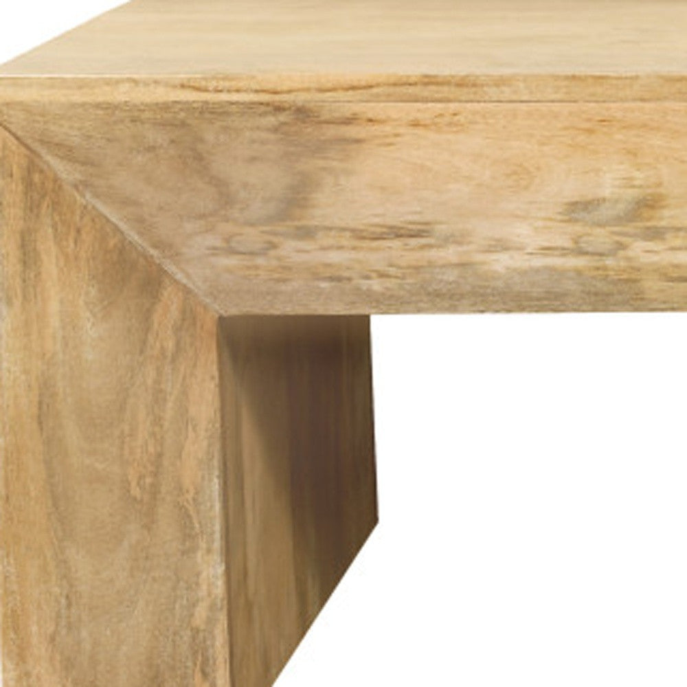 52" Natural Solid Wood Distressed Coffee Table – Luxury Wood Collection