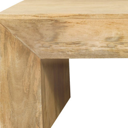 52" Natural Solid Wood Distressed Coffee Table – Luxury Wood Collection