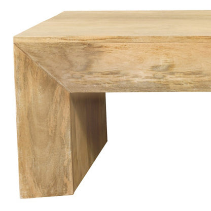 52" Natural Solid Wood Distressed Coffee Table – Luxury Wood Collection