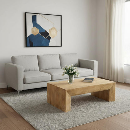 52" Natural Solid Wood Distressed Coffee Table – Luxury Wood Collection