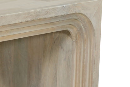 24" White Solid Wood Square Sled End Table – Luxe Minimal Collection