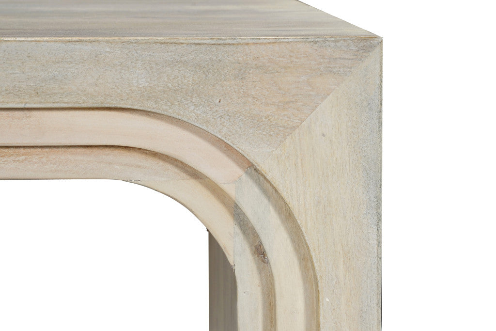 24" White Solid Wood Square Sled End Table – Luxe Minimal Collection
