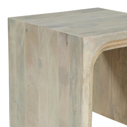 24" White Solid Wood Square Sled End Table – Luxe Minimal Collection