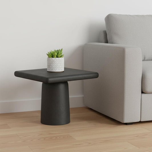 17" Black Aluminum Square End Table – Modern Luxury Accent Collection