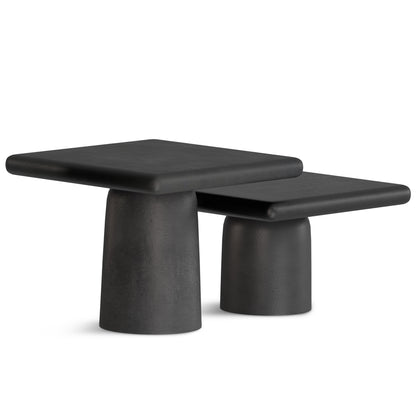17" Black Aluminum Square End Table – Modern Luxury Accent Collection