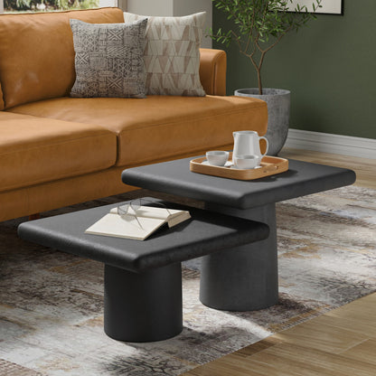 17" Black Aluminum Square End Table – Modern Luxury Accent Collection