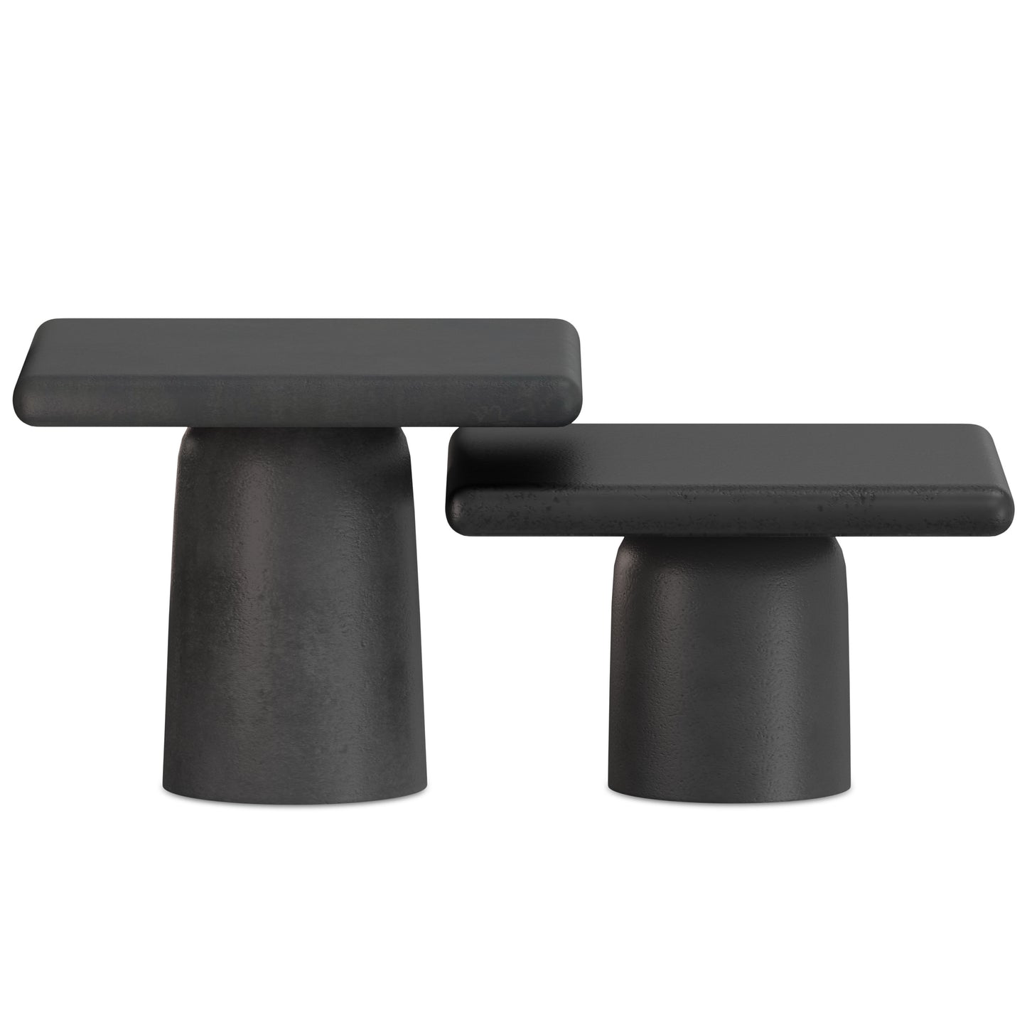 17" Black Aluminum Square End Table – Modern Luxury Accent Collection