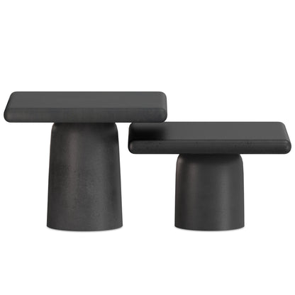 17" Black Aluminum Square End Table – Modern Luxury Accent Collection