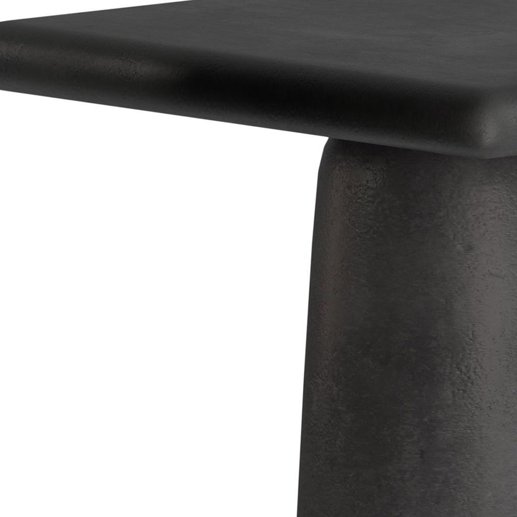 17" Black Aluminum Square End Table – Modern Luxury Accent Collection