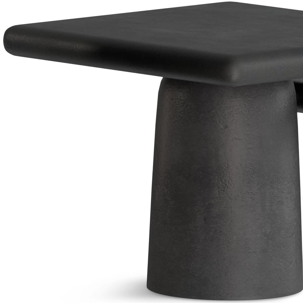 17" Black Aluminum Square End Table – Modern Luxury Accent Collection