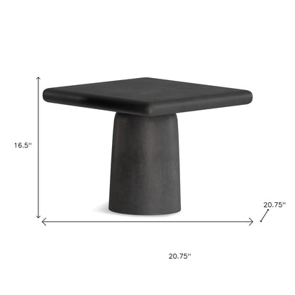 17" Black Aluminum Square End Table – Modern Luxury Accent Collection