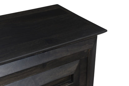 52" Dark Brown Solid Wood Storage Ottoman – Luxury Wood Collection