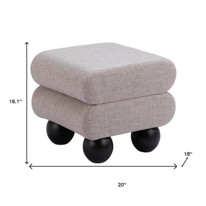 20" Gray & Black Fabric Ottoman – Luxe Lounge Accent
