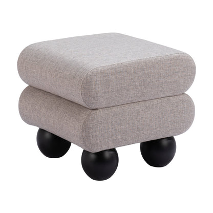 20" Gray & Black Fabric Ottoman – Luxe Lounge Accent