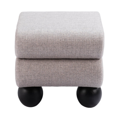 20" Gray & Black Fabric Ottoman – Luxe Lounge Accent