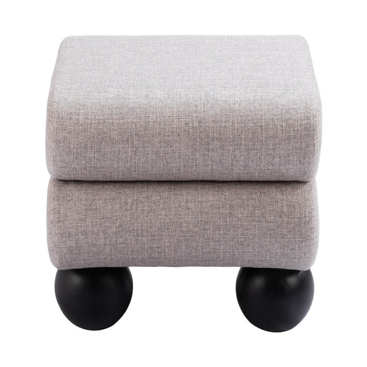 20" Gray & Black Fabric Ottoman – Luxe Lounge Accent