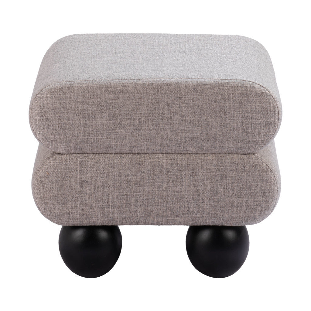 20" Gray & Black Fabric Ottoman – Luxe Lounge Accent