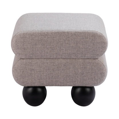 20" Gray & Black Fabric Ottoman – Luxe Lounge Accent