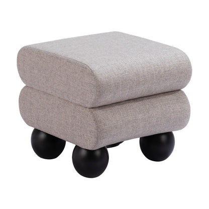 20" Gray & Black Fabric Ottoman – Luxe Lounge Accent