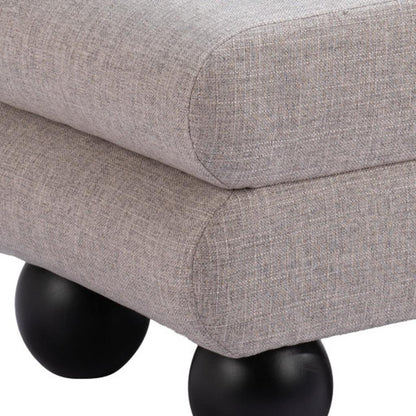 20" Gray & Black Fabric Ottoman – Luxe Lounge Accent