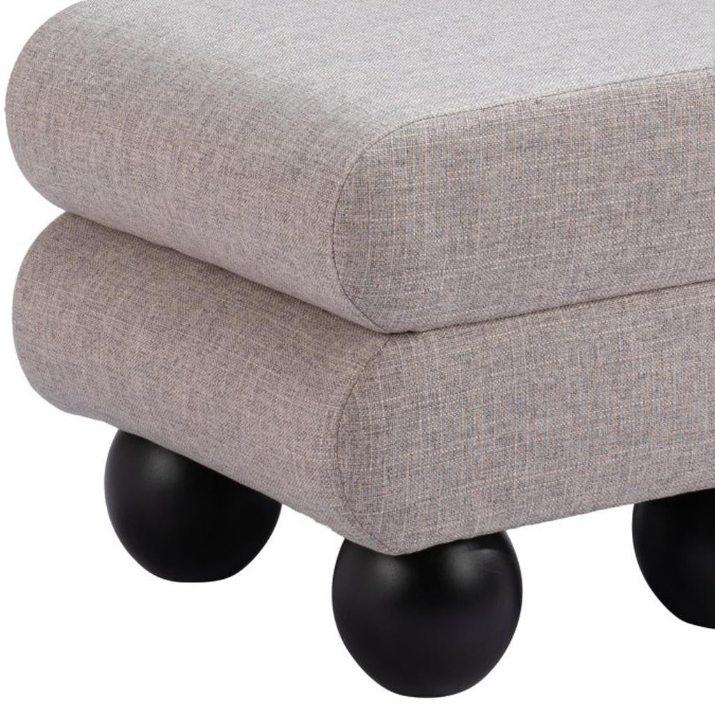 20" Gray & Black Fabric Ottoman – Luxe Lounge Accent
