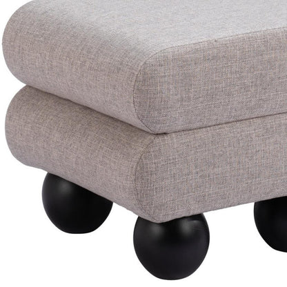 20" Gray & Black Fabric Ottoman – Luxe Lounge Accent