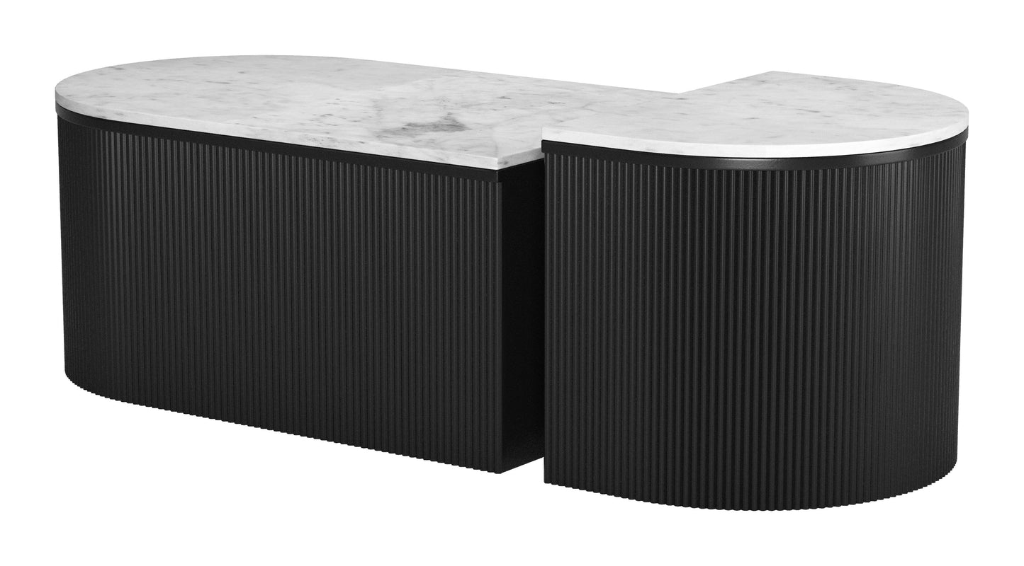 Ormara Coffee Table Set – White & Black