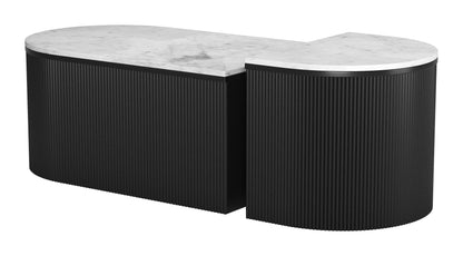Ormara Coffee Table Set – White & Black
