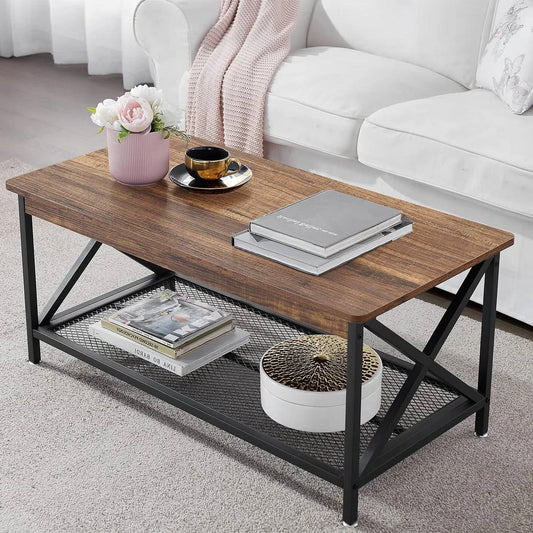 Modern Classic Metal + Wood Coffee Table