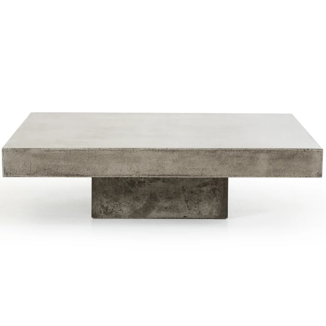 43" Gray & Dark Gray Concrete Square Block Coffee Table – Modern Industrial Collection